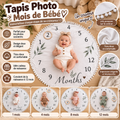 Immortalisez chaque mois de la première année de bébé avec ce joli tapis photo. 🤍✨