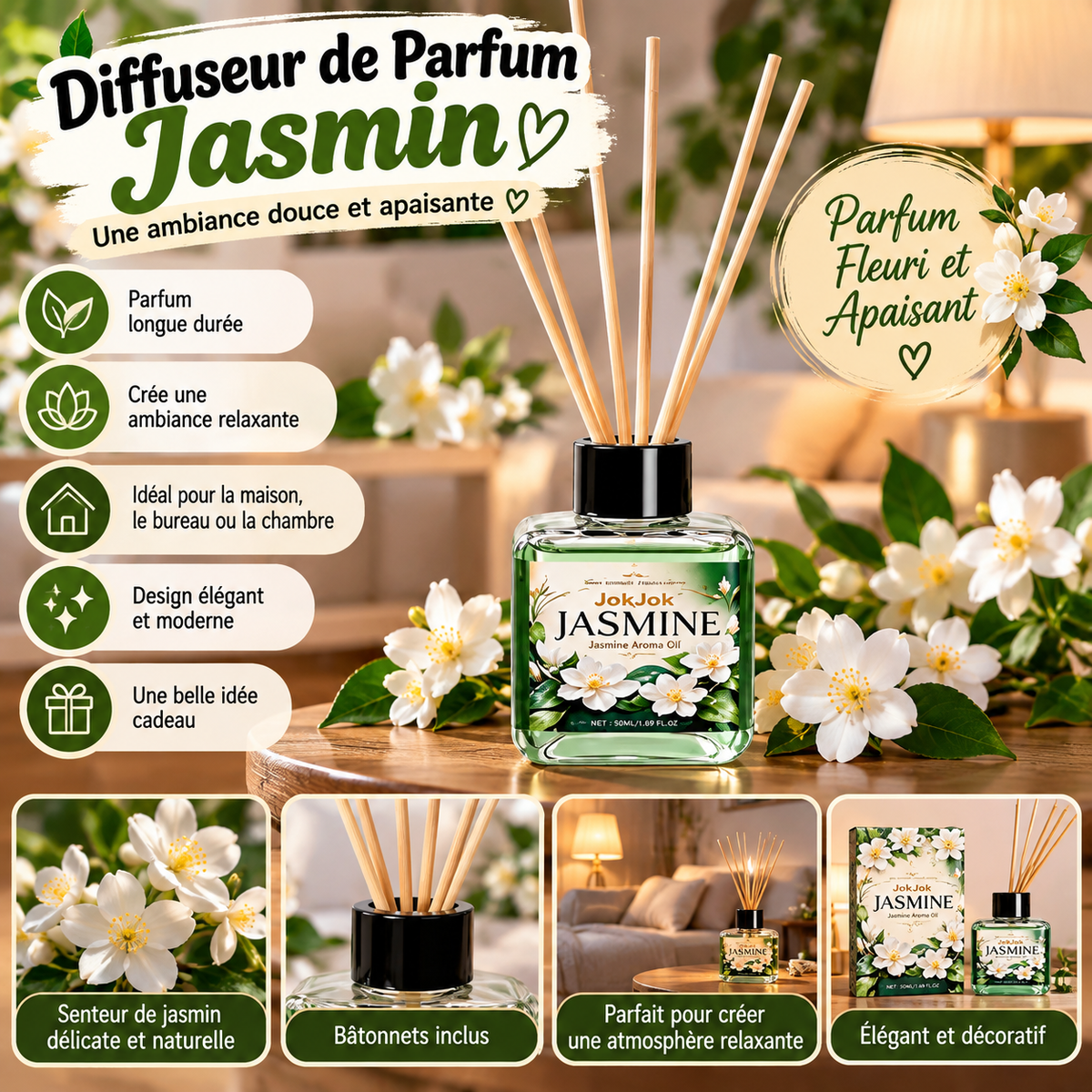 🌸 Diffuseur de Parfum Jasmin