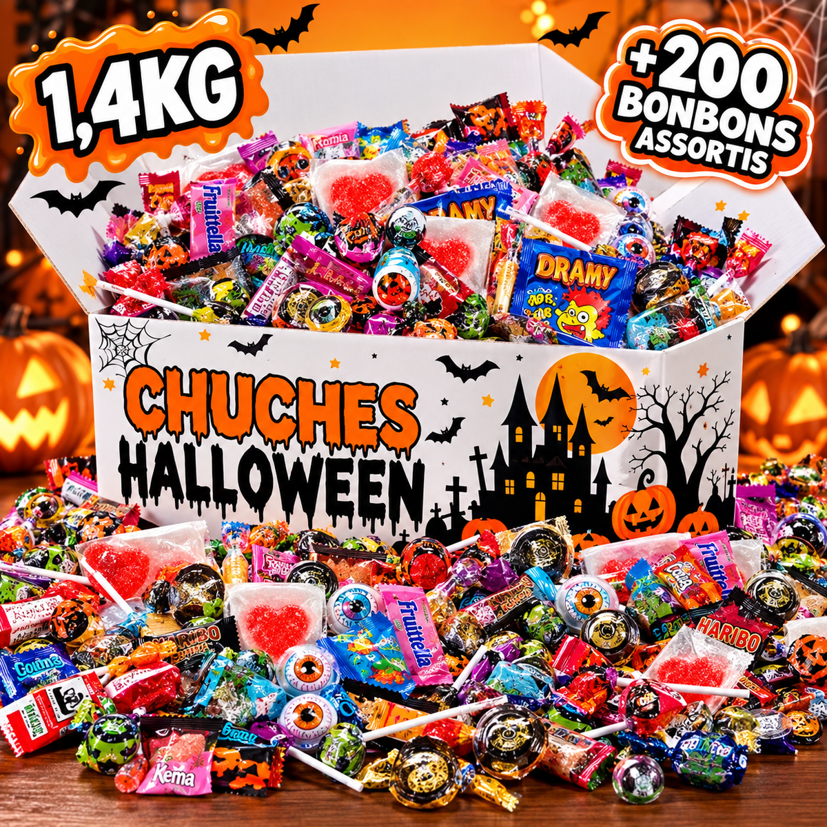 Boîte de Bonbons Halloween Assortis – 1,4 kg