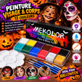 Kit de Peinture Visage & Corps Halloween – 12 Couleurs