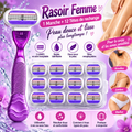 Rasoir Femme Violet – 1 Manche + 12 Têtes de Rechange