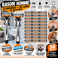 Rasoir Homme – 2 Manches + 36 Lames de Rechange