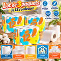 Lot de 3 Packs de Papier Toilette – 36 Rouleaux