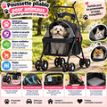 Poussette pliable pour animaux – Chien et chat – Confortable et respirante