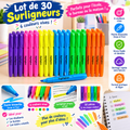 Lot de 30 Surligneurs Fluorescents – 6 Couleurs Vives