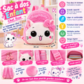 Sac à Dos Enfant Chat Rose en Peluche – Mignon et Confortable