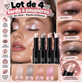 Lot de 4 fards à paupières en stick – Haute brillance