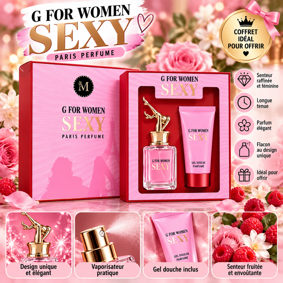 Coffret G For Women Sexy – Eau de parfum + gel douche