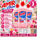 Amir Clean Lave Sol Fleurs Printanières – Lot de 3 × 1 L