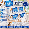 🧻 Papier toilette Cattia – Lot de 64 rouleaux