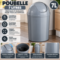 Poubelle grise 7 L avec couvercle basculant