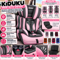 Siège auto enfant évolutif KIDUKU – Gris & Rose