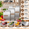 Lot de 3 Planches à Découper en Acier Inoxydable