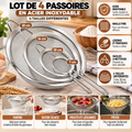 Lot de 4 Passoires à Mailles Fines en Acier Inoxydable