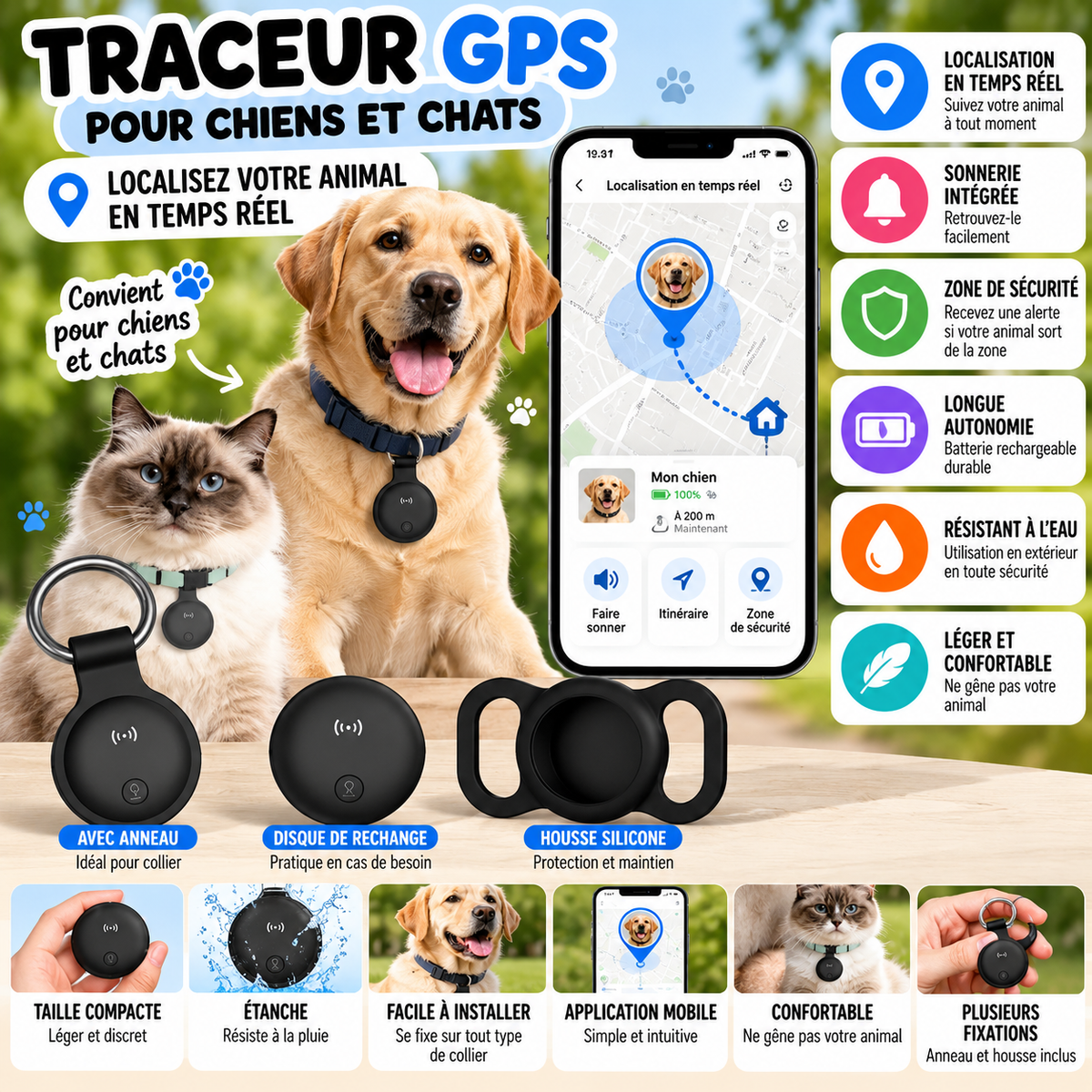 Traceur GPS pour Chiens et Chats – Localisation Intelligente