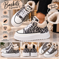 Baskets montantes femme léopard fourrées – Semelle plateforme