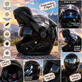 Casque moto modulable noir à double visière – Confort & protection